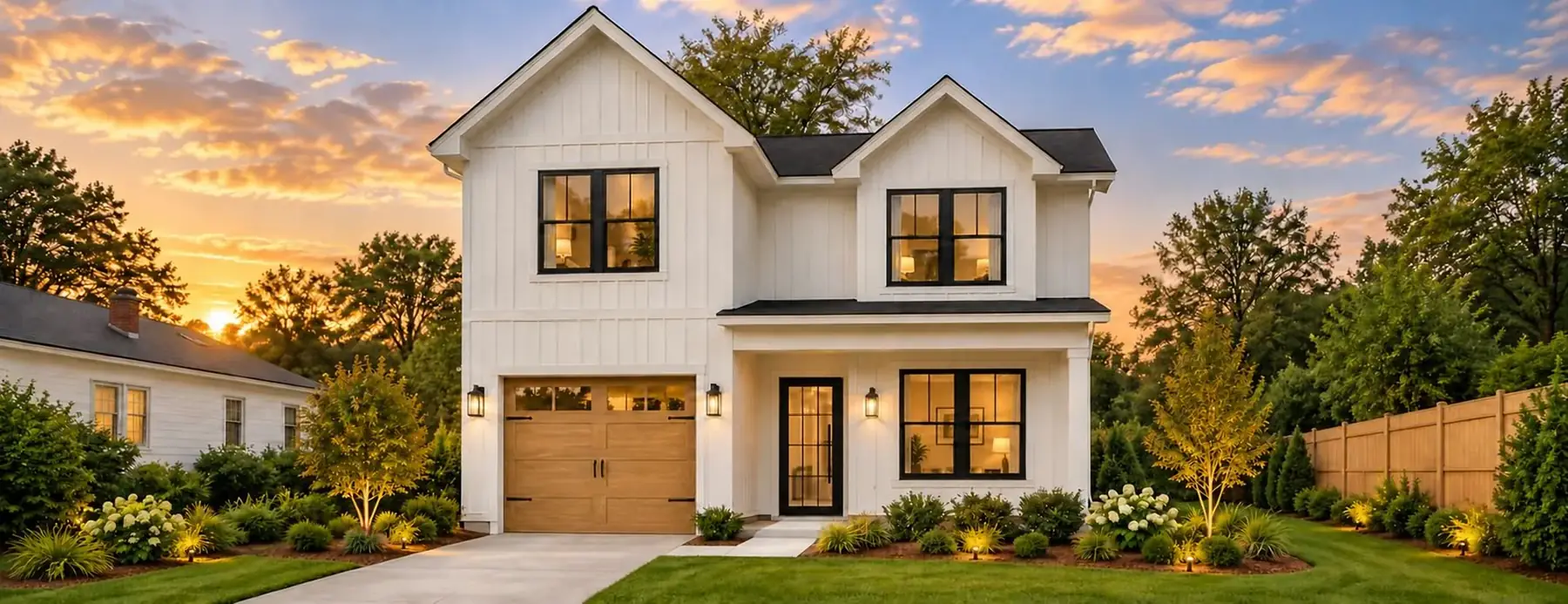 Detached single-family home in the modern-farmhouse style